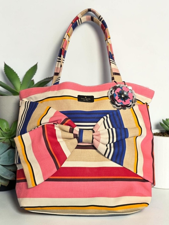 kate spade Handbags - kate spade On Purpose Canvas Tote-NWOT with Handmade Roostercuster Flower Charm